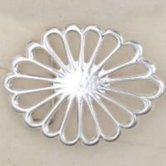 Picture of Sterling Silver Sand Cast Buckle #4, 66x88mm Oval.