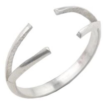 Picture of Sterling Silver 2 Prong Split Ring Shank 12 Gauge H/R Size 8