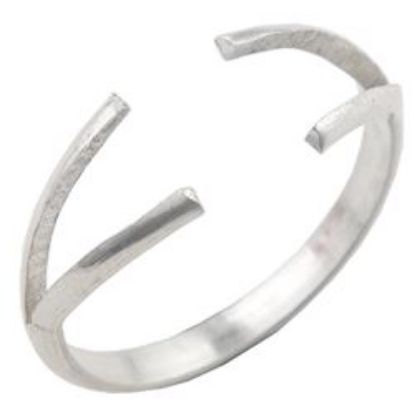 Picture of Sterling Silver 2 Prong Split Ring Shank 10 Gauge H/R Size 6