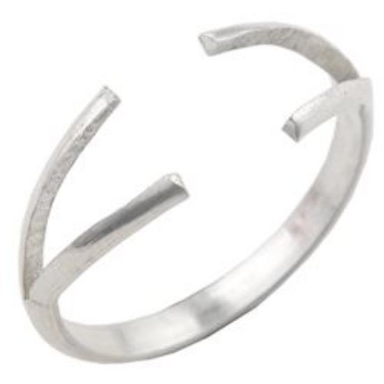 Picture of Sterling Silver 2 Prong Split Ring Shank 10 Gauge H/R Size 6