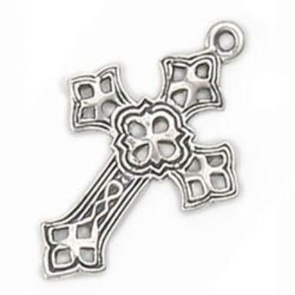 Picture of Sterling Silver Machine Cast Fancy Cross, 24mm