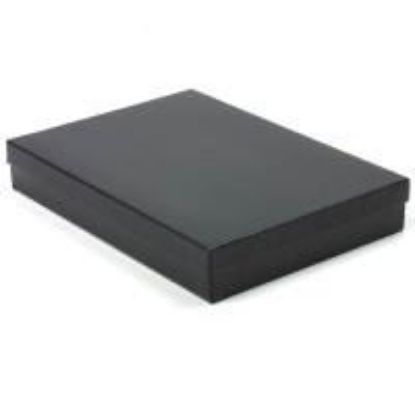Picture of Black Pin Stripe Cotton Filled Gift Box 8 x 5 1/2 x 1 1/4 Inch