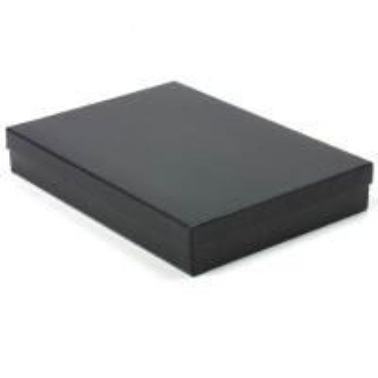 Picture of Black Pin Stripe Cotton Filled Gift Box 8 x 5 1/2 x 1 1/4 Inch