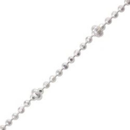 Picture of Sterling Silver Bead Chain 1mm with 2mm Rondelle Bead, 20" Length