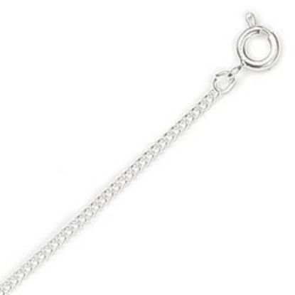 Picture of Silver Plated Medium Curb Chain 18 Inch x 1.6mm.  IMPORTED ECONOMY QUALITY CHAINS: DUE TO THE PRICE, THIS ITEM VARIES IN LENGTH AND SIZE, NO REFUNDS OR EXCHANGES.
