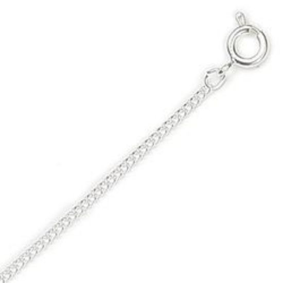 Picture of Silver Plated Medium Curb Chain #140 1.6mm 24".  IMPORTED ECONOMY QUALITY CHAINS: DUE TO THE PRICE, THIS ITEM VARIES IN LENGTH AND SIZE, NO REFUNDS OR EXCHANGES.