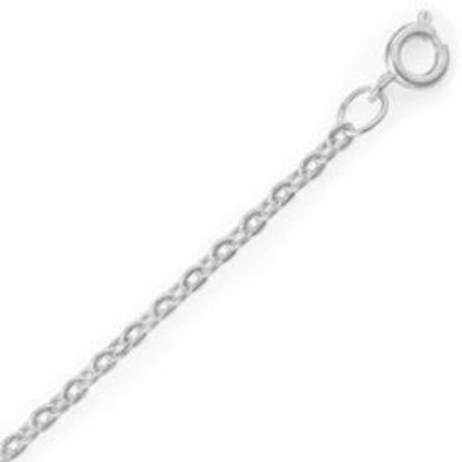 Picture of Silver Plated Flat Cable Chain #260 2.35mm 20". IMPORTED ECONOMY QUALITY CHAINS: DUE TO THE PRICE, THIS ITEM VARIES IN LENGTH AND SIZE, NO REFUNDS OR EXCHANGES.