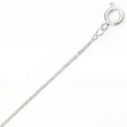 Picture of Silver Plated Flat Cobra Chain 1.3mm 20". IMPORTED ECONOMY QUALITY CHAINS: DUE TO THE PRICE, THIS ITEM VARIES IN LENGTH AND SIZE, NO REFUNDS OR EXCHANGES.