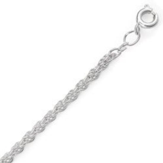 Picture of Silver Plated Rope Chain #260 3mm 18". IMPORTED ECONOMY QUALITY CHAINS: DUE TO THE PRICE, THIS ITEM VARIES IN LENGTH AND SIZE, NO REFUNDS OR EXCHANGES.