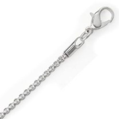 Picture of Silver Plated Box Round Chain 2.4mm 18". IMPORTED ECONOMY QUALITY CHAINS: DUE TO THE PRICE, THIS ITEM VARIES IN LENGTH AND SIZE, NO REFUNDS OR EXCHANGES.