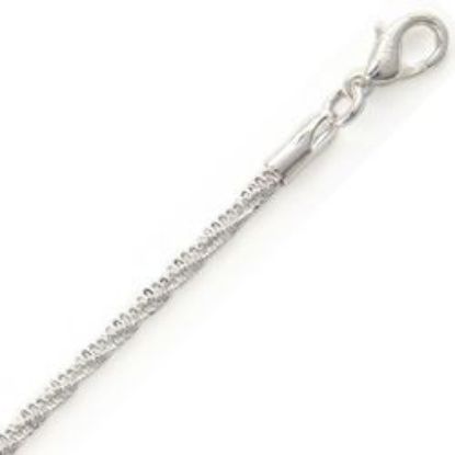 Picture of Silver Plated Diamond Chain 2mm 18". IMPORTED ECONOMY QUALITY CHAINS: DUE TO THE PRICE, THIS ITEM VARIES IN LENGTH AND SIZE, NO REFUNDS OR EXCHANGES.