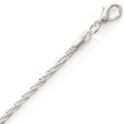 Picture of Silver Plated Diamond Chain 2mm 20". IMPORTED ECONOMY QUALITY CHAINS: DUE TO THE PRICE, THIS ITEM VARIES IN LENGTH AND SIZE, NO REFUNDS OR EXCHANGES.