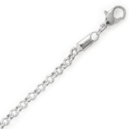 Picture of Silver Plated Rolo Chain 3.7mm 18". IMPORTED ECONOMY QUALITY CHAINS: DUE TO THE PRICE, THIS ITEM VARIES IN LENGTH AND SIZE, NO REFUNDS OR EXCHANGES.