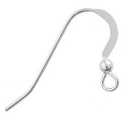 Picture of Sterling Silver French Ball Ear Wire .028 Inch 15.2x22.5mm