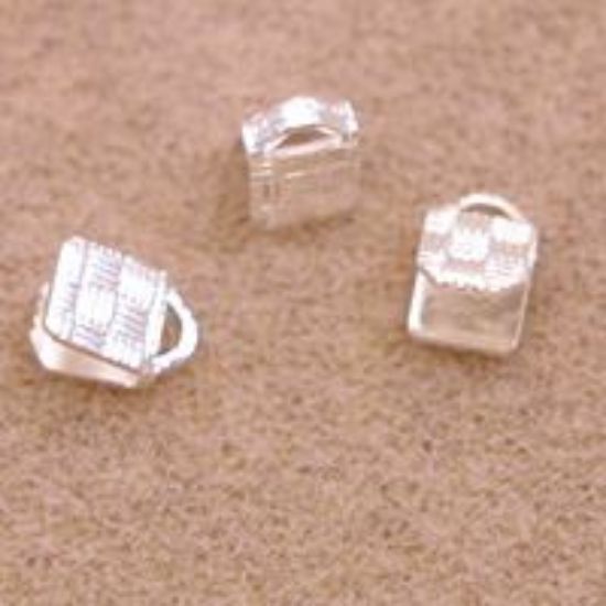 Picture of Beadalon Silver Plated Fold-Over Cord End, 4mm 20 Piece
