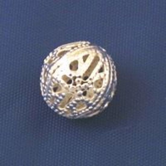 Picture of Silver Plated Filigree Beads 10mm<br />50 Beads
