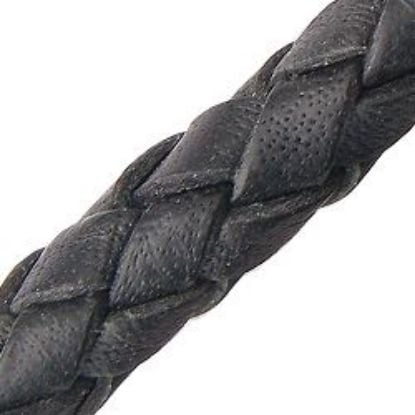 Picture of Black Leather Bolo Cord 6mm, Sold by the Inch