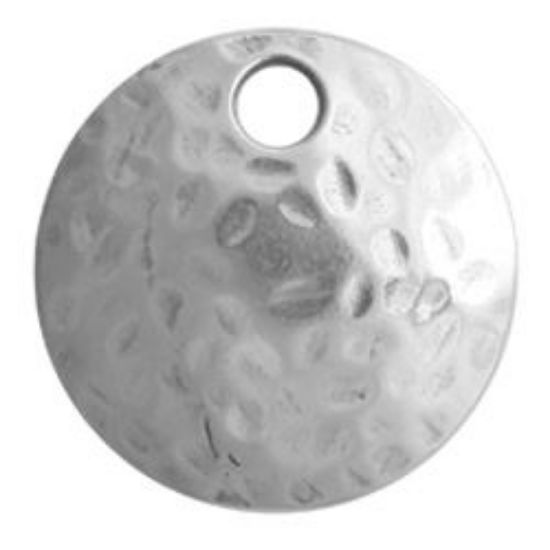Picture of Sterling Silver Hammered Round Link 17mm, 1 Hole, B&B Benbassat