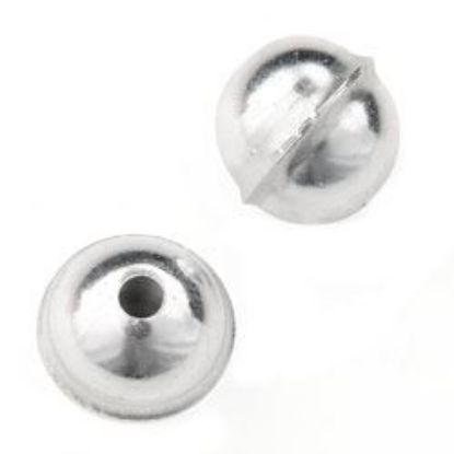 Picture of Sterling Silver Long Seam Beads 7mm 0.064" Hole 10 Beads