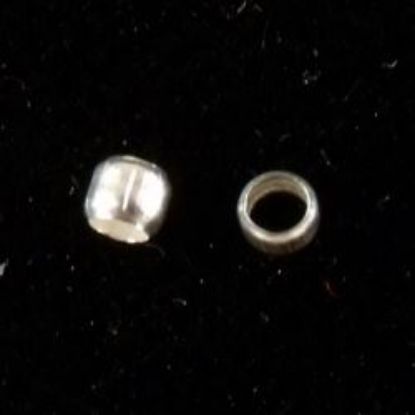 Picture of Silver Plated Crimp Beads 2mm<br />Approximately 100 Beads
