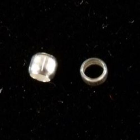 Picture of Silver Plated Crimp Beads 2mm<br />Approximately 100 Beads