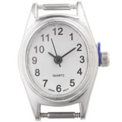 Picture of Silver Tone Oval Watch 28x22mm, Pin Size 9mm