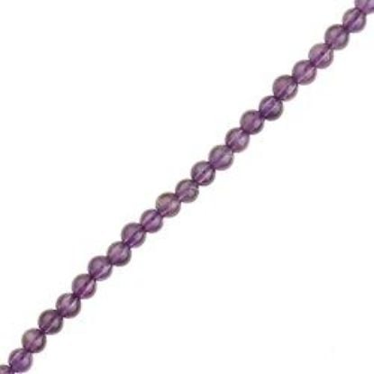 Picture of Amethyst Round Bead Grade A 4mm 16" Strand