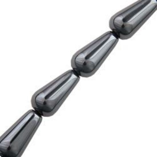 Picture of Hematine Tear Drop Bead 6x12mm, 16" Strand
