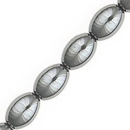 Picture of Hematine Rice Bead 6x9mm, 16" Strand