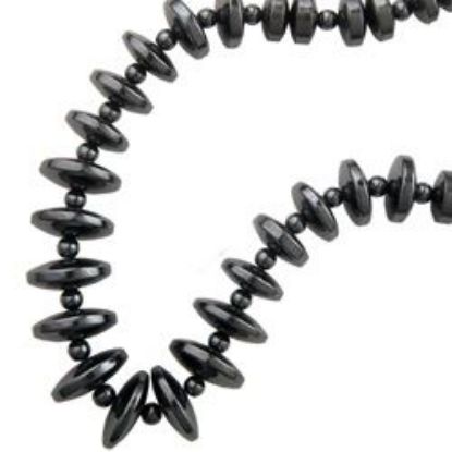 Picture of Hematine Graduated Button w/ Bead 16" Strand