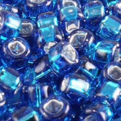 Picture of Size 8 Japanese Seed Beads, Silverlined Dark Aqua (#19A), Approximately 25 Grams