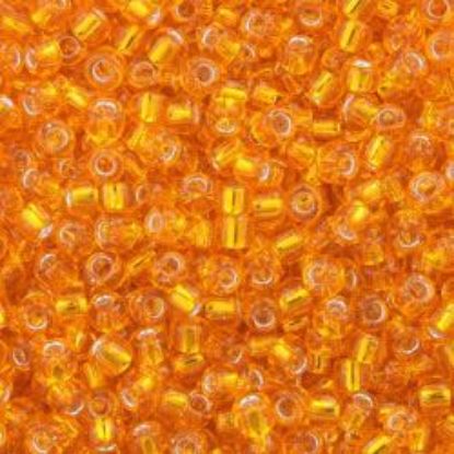 Picture of Size 11 Japanese Seed Beads, Silverlined Light Yellow (#8), Approximately 25 Grams