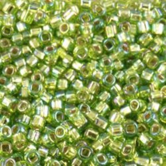 Picture of Size 11 Seed Beads, Silver-lined Chartreuse Aurora Borealis (#643A), Approximately 25 Grams