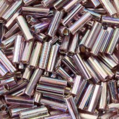 Picture of Silverlined Lt Amethyst AB Bugle Bead #640 / 6mm<br />Approximately 25 Grams