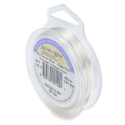 Picture of Silver Plated Non Tarnish Silver Artistic Wire 20ga 25 Feet