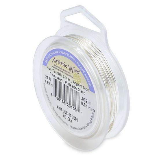 Picture of Silver Plated Non Tarnish Silver Artistic Wire 20ga 25 Feet