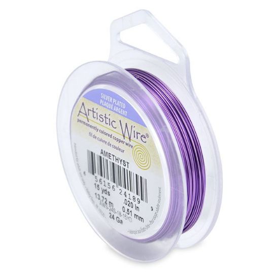Picture of Silver Plated Amethyst Artistic Wire 24ga 15 Yards