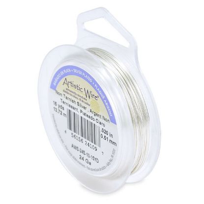 Picture of Silver Plated Non-Tarnish Silver Artistic Wire 24ga 15 Yards