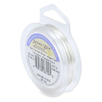 Picture of Silver Plated Non-Tarnish Silver Artistic Wire 26ga 30 Yards
