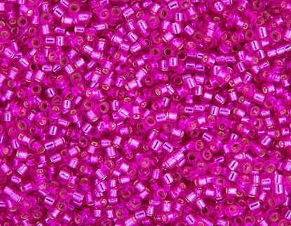 Picture of Miyuki Delica Size 11 Seed Beads, Fuschia Silver Lined - Dyed