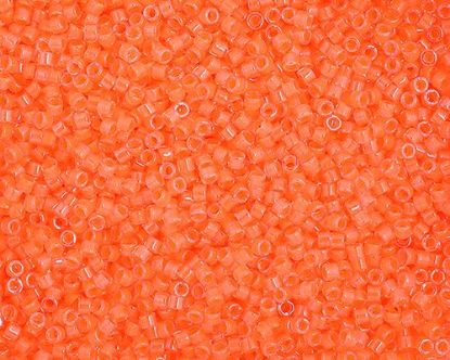 Picture of Miyuki Delica Size 11 Seed Beads, Light Orange Luminous Neon