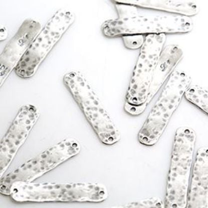 Picture of Sterling Silver Hammered Bar Link 5x25mm