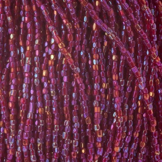 Picture of 3-Cut Size 9/0, Preciosa Czech Seed Bead, Transparent Red Iris, Sold by the Hank