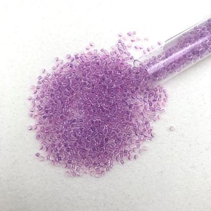 Picture of Size 11 Japanese Seed Beads, Dark Pink/Green Pink Glow in the Dark (#2724), Approximately 25 Grams