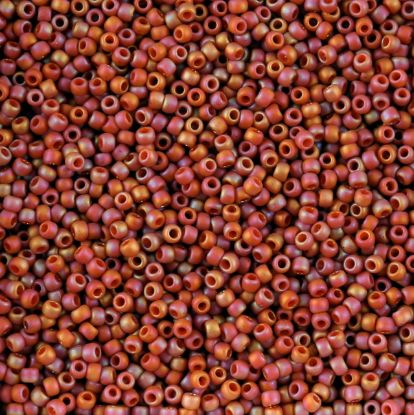 Picture of Size 11 Japanese Seed Beads, Semi-Glazed Orange (#2641F), Approximately 25 Grams