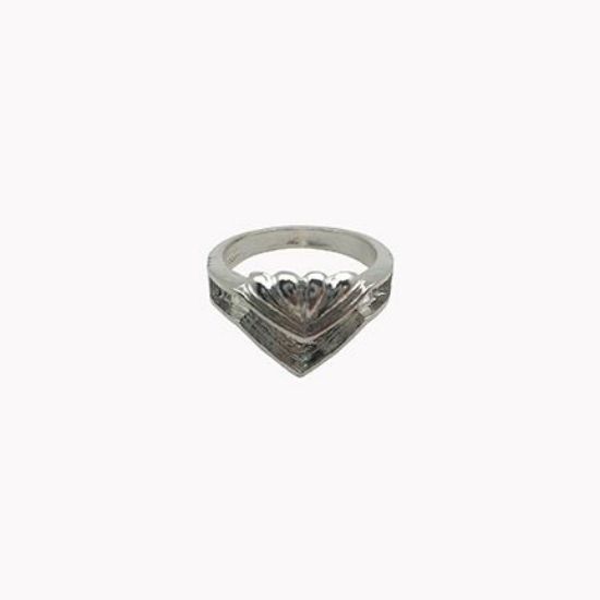 Picture of Sterling Silver Machine Cast #2 Fancy Ring, Size: 8.5, 3x12mm Inlay area.