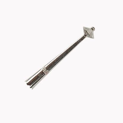 Picture of Stering Silver Short Bolo Tip with 8mm Corrugated Bead #4s. Fits: 4 & 6 Ply Cords.