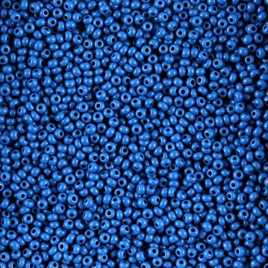 Picture of Size 11 Czech Seed Beads, Opaque Medium Blue, Approximately 25 Grams