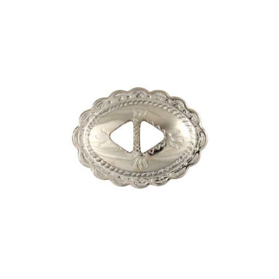 Picture of Nickel Silver Plated Diamond Concho with Double Hole, 28x38mm, 10pcPkg