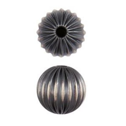 Picture of Sterling Silver Navajo Pearl Style by JCK, 10mm Round Corrugated Bead